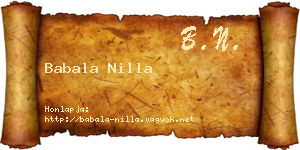 Babala Nilla névjegykártya